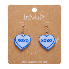 Load image into Gallery viewer, Blue Candy Heart Drop Earrings - Erstwilder Sweet Valentine