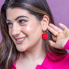 Load image into Gallery viewer, Red Candy Heart Drop Earrings - Erstwilder Sweet Valentine