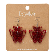 Load image into Gallery viewer, Red Double Butterfly Drop Earrings - Erstwilder By Your Side