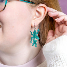 Load image into Gallery viewer, Green Double Frog Drop Earrings - Erstwilder By Your Side