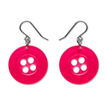 Load image into Gallery viewer, Pink Button Drop Earrings - Erstwilder Arts &amp; Crafts Part 2