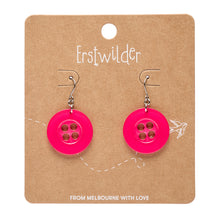 Load image into Gallery viewer, Pink Button Drop Earrings - Erstwilder Arts &amp; Crafts Part 2
