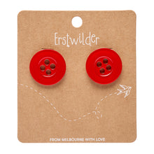 Load image into Gallery viewer, Red Button Stud Earrings - Erstwilder Arts &amp; Crafts Part 2