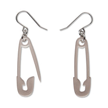 Load image into Gallery viewer, Silver Safety Pin Drop Earrings - Erstwilder Arts &amp; Crafts Part 2