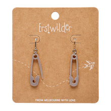 Load image into Gallery viewer, Silver Safety Pin Drop Earrings - Erstwilder Arts &amp; Crafts Part 2