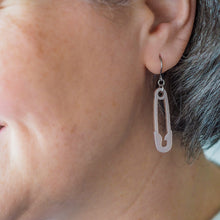 Load image into Gallery viewer, Silver Safety Pin Drop Earrings - Erstwilder Arts &amp; Crafts Part 2