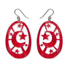 Load image into Gallery viewer, Red Moonlight Drop Earrings - Erstwilder x Pete Cromer 'Fairy Tales' Part 2