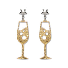 Load image into Gallery viewer, Gold Champagne Bubbles Drop Earrings - Erstwilder Celebrations