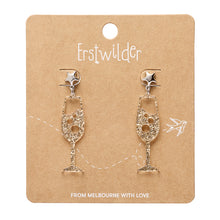 Load image into Gallery viewer, Gold Champagne Bubbles Drop Earrings - Erstwilder Celebrations