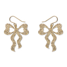 Load image into Gallery viewer, Gold Bows Drop Earrings - Erstwilder Celebrations