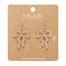 Load image into Gallery viewer, Gold Bows Drop Earrings - Erstwilder Celebrations