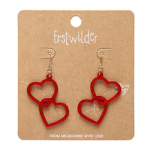 Load image into Gallery viewer, Red Heart Rings Drop Earrings - Erstwilder Celebrations