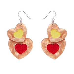 Lolly Heart Cookies Drop Earrings - Erstwilder x Katherine Sabbath