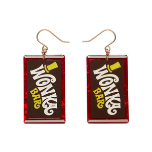 Original Wonka Bar Drop Earrings - Erstwilder x Willy Wonka & The Chocolate Factory