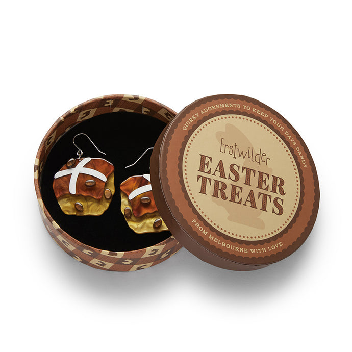 Hot Cross Cravings Drop Earrings - Erstwilder Easter Treats