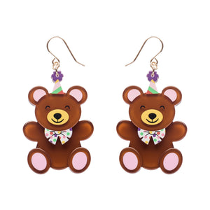 Grand Prize Teddy Drop Earrings - Erstwilder A Day At The Fair