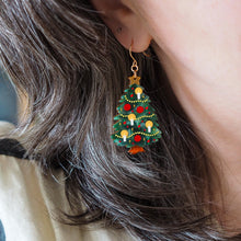 Load image into Gallery viewer, Christmas Tree Centre-Piece Drop Earrings - Erstwilder Merry Menagerie