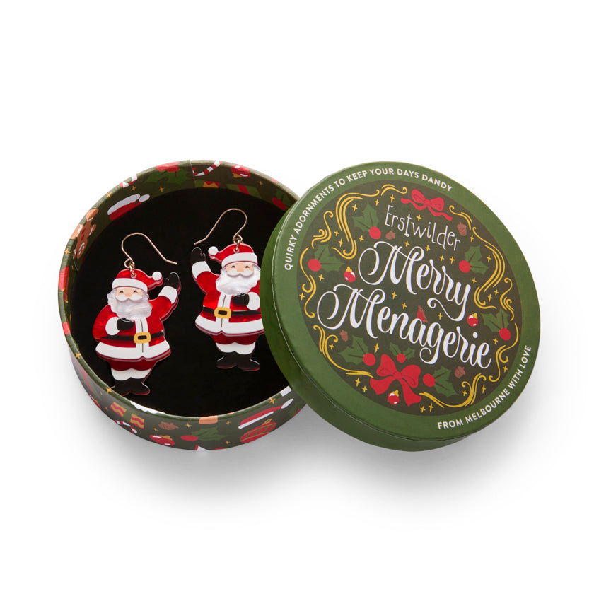 Santa’s Surprise Drop Earrings - Erstwilder Merry Menagerie