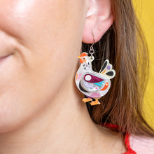 Load image into Gallery viewer, Clara the Chicken Drop Earrings - Erstwilder x Pete Cromer Easter