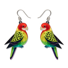 Load image into Gallery viewer, Eastern Rosella Drop Earrings - Erstwilder x Royal Botanic Gardens Victoria