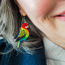 Load image into Gallery viewer, Eastern Rosella Drop Earrings - Erstwilder x Royal Botanic Gardens Victoria
