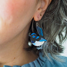 Load image into Gallery viewer, Superb Fairy Wren Drop Earrings - Erstwilder x Royal Botanic Gardens Victoria