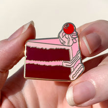 Load image into Gallery viewer, Romance Isn&#39;t Dead Cake Enamel Pin - Erstwilder x Katherine Sabbath