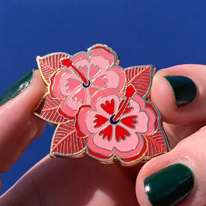 Halcyon Hibiscus Enamel Pin - Erstwilder x Jocelyn Proust