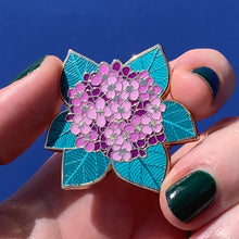 Load image into Gallery viewer, Heavenly Hydrangea Enamel Pin - Erstwilder x Jocelyn Proust