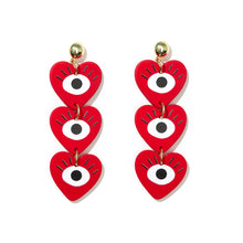 Load image into Gallery viewer, Evil Eye Trio Earrings