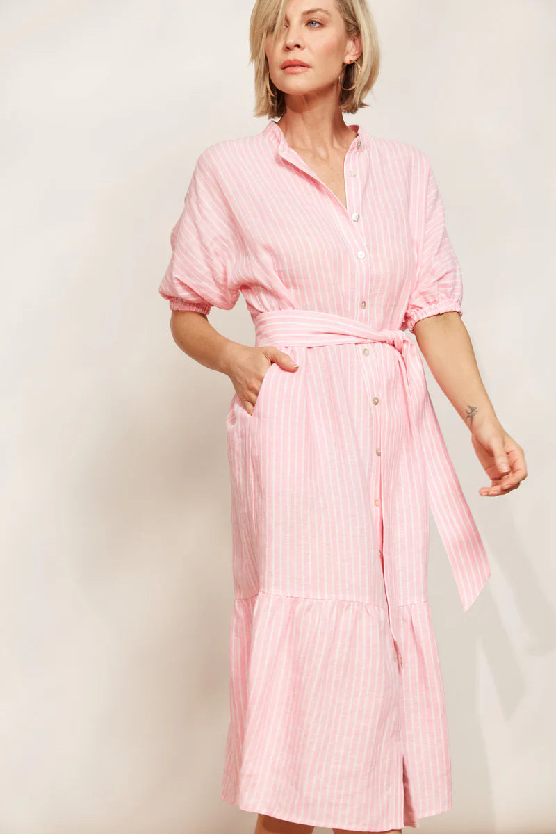 Cameo Sojourn Stripe Linen Dress