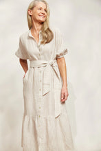 Load image into Gallery viewer, Dune Sojourn Stripe Linen Dress