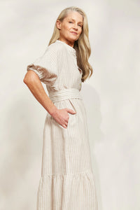 Dune Sojourn Stripe Linen Dress