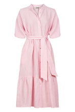 Load image into Gallery viewer, Cameo Sojourn Stripe Linen Dress