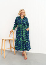 Load image into Gallery viewer, Navy/Green Eden Flower Dress