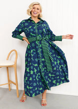Load image into Gallery viewer, Navy/Green Eden Flower Dress