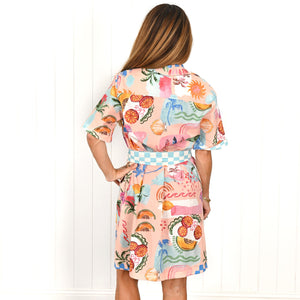 "Adele" Dress in Escape to Paradise Print - Palm Cove