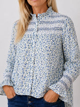 Load image into Gallery viewer, Blue Floral Evie Cotton Cambric Shirt - Who's Charlie