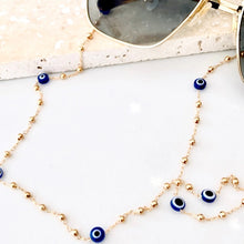 Load image into Gallery viewer, Electric Blue Evil Eye Sunglass Chain