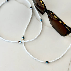 Snow Evil Eye Beaded Sunglass Chain