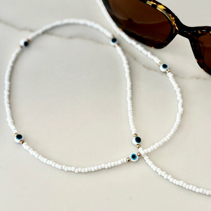 Snow Evil Eye Beaded Sunglass Chain