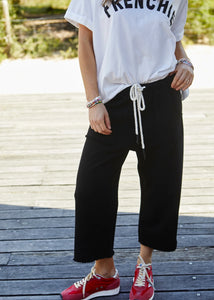 Black Frenchie Cropped Track Pant - Hammill & Co