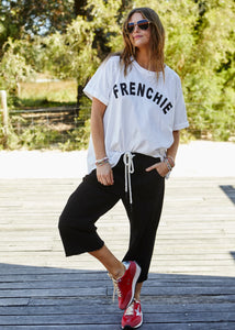 Black Frenchie Cropped Track Pant - Hammill & Co