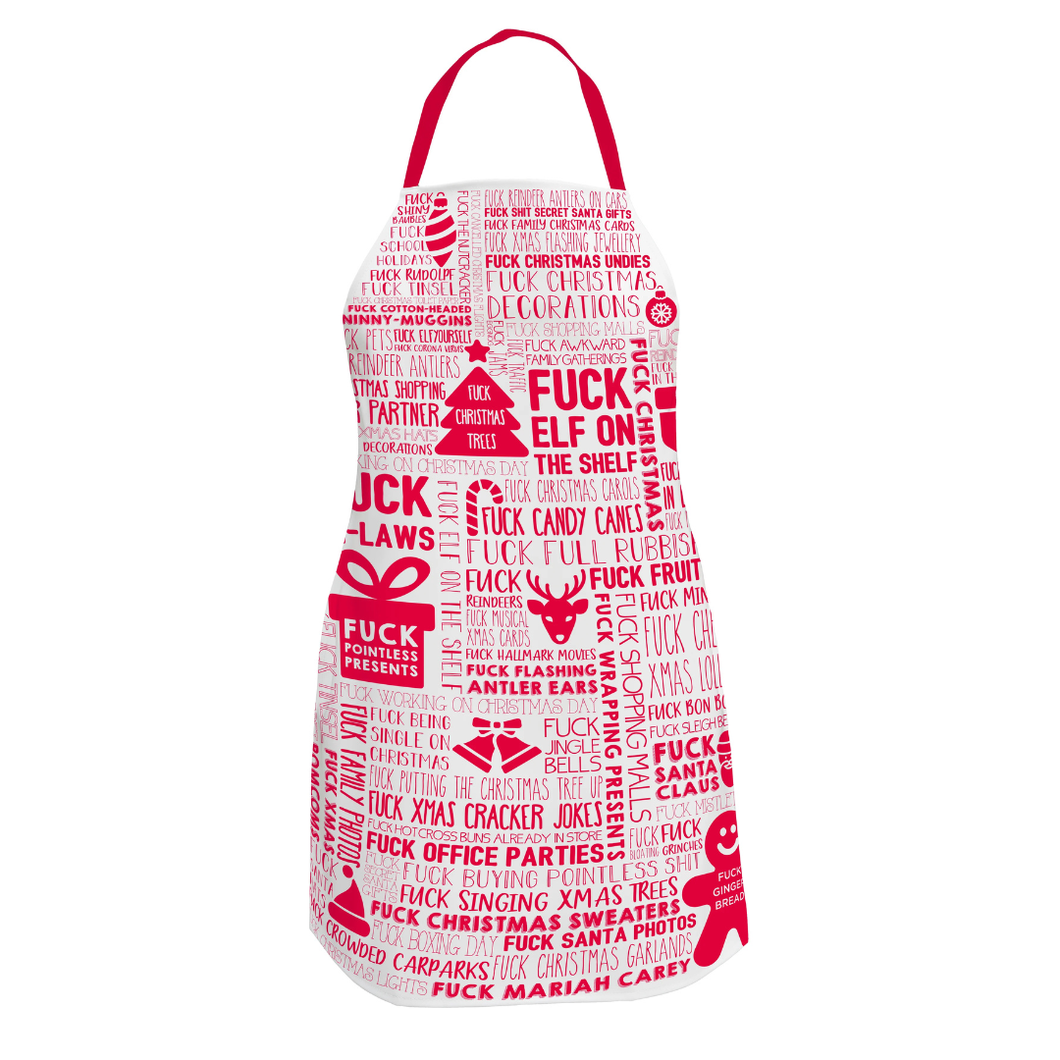 'F Word' Red Christmas Apron