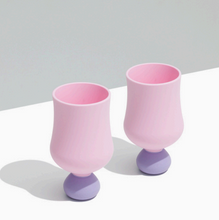 Load image into Gallery viewer, Fairy Floss Silicone Bubble Goblet Set 2pk