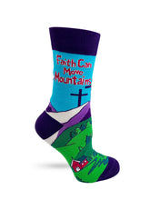 Load image into Gallery viewer, 'Faith Can Move Mountains' Women's Novelty Crew Socks