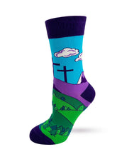 Load image into Gallery viewer, 'Faith Can Move Mountains' Women's Novelty Crew Socks