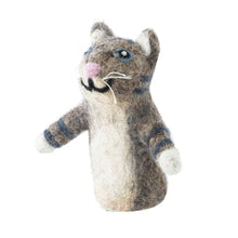 Load image into Gallery viewer, Grey Cat Felt Finger Puppet