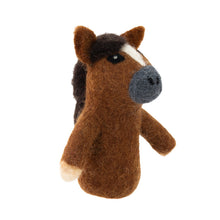 Load image into Gallery viewer, Brown Horse Felt Finger Puppet