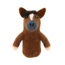 Load image into Gallery viewer, Brown Horse Felt Finger Puppet